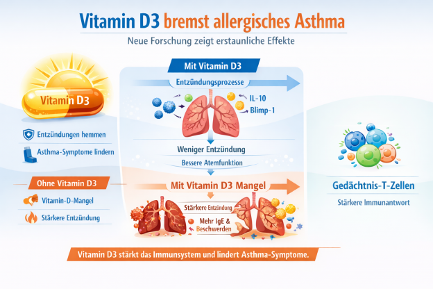 Vitamin D3 bremst allergisches Asthma